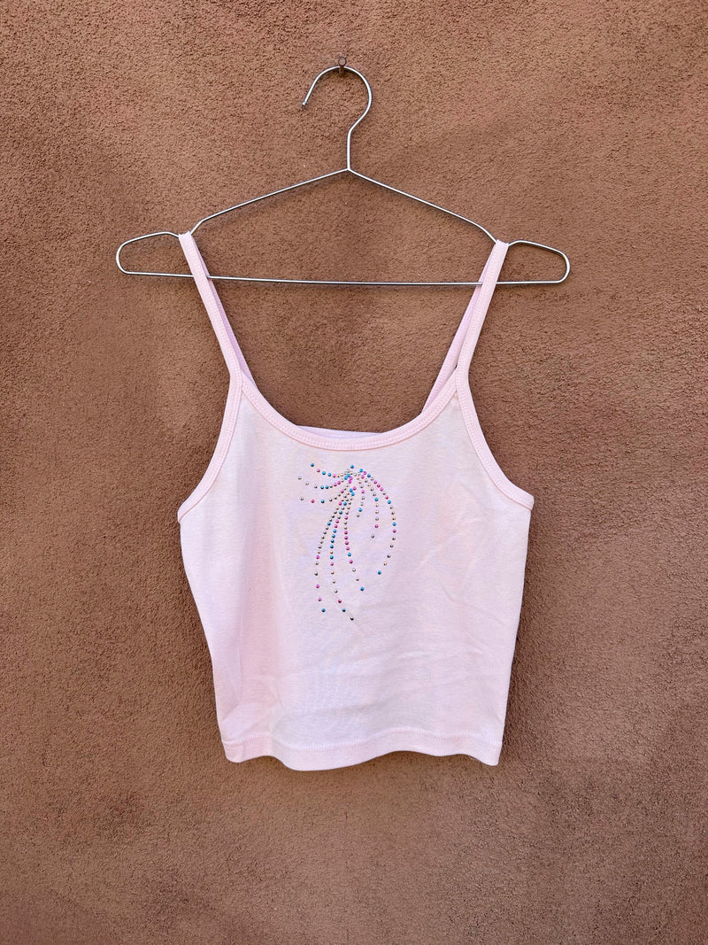 Pink 90's Tank Top with Bedazzlement