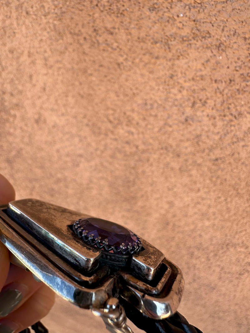 Amethyst & Sterling Silver Bolo Tie