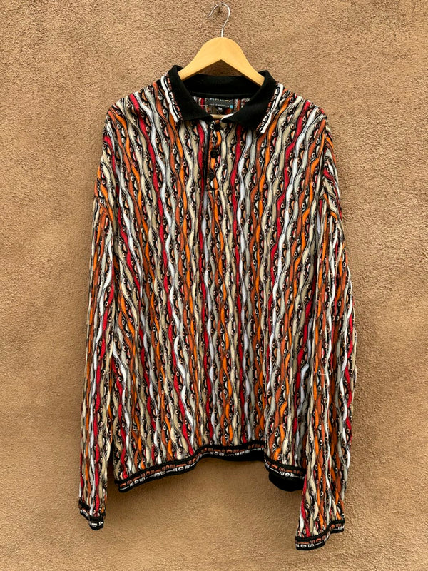 Oversized Coogi Mercerized Cotton Polo Shirt/Sweater