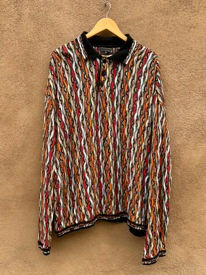 Oversized Coogi Mercerized Cotton Polo Shirt/Sweater