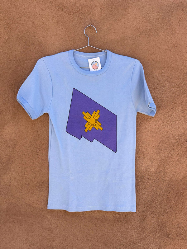 Light Blue New Mexico Purple Flag T-shirt
