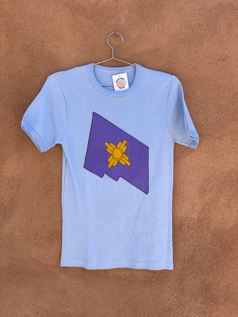 Light Blue New Mexico Purple Flag T-shirt
