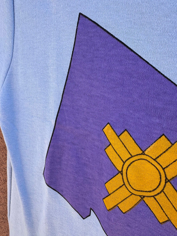 Light Blue New Mexico Purple Flag T-shirt