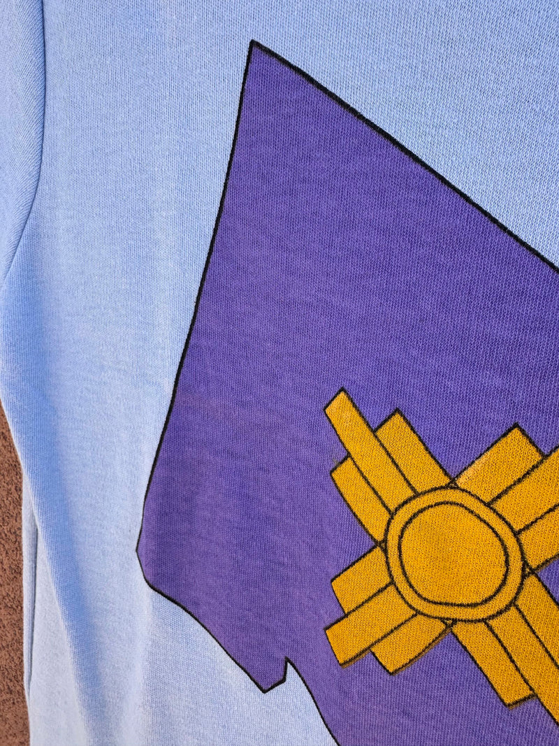 Light Blue New Mexico Purple Flag T-shirt