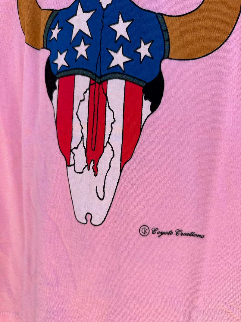 Light Pink USA Bison Skull by Coyote Creations