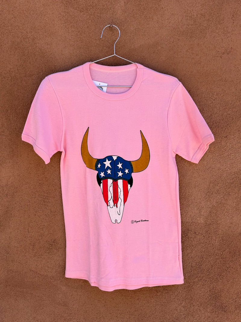 Light Pink USA Bison Skull by Coyote Creations