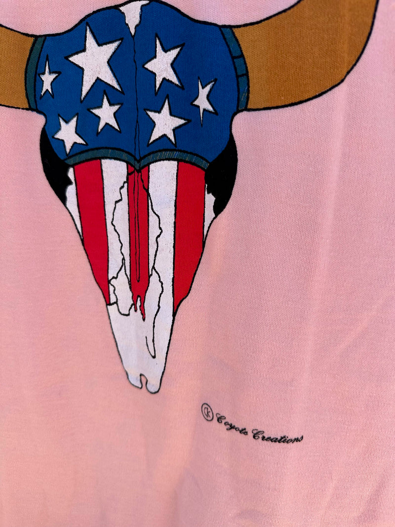 Peach USA Bison Skull by Coyote Creations