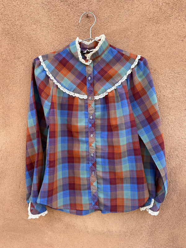 1960's Plaid Blouse by Langtry