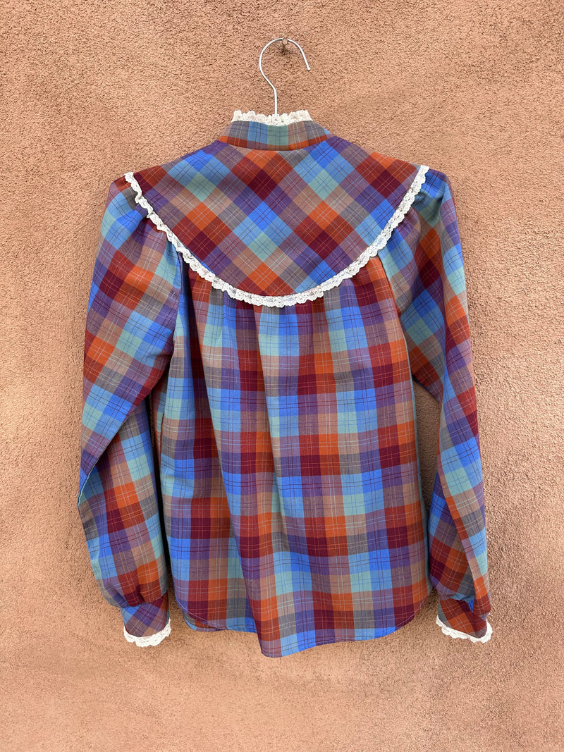 1960's Plaid Blouse by Langtry
