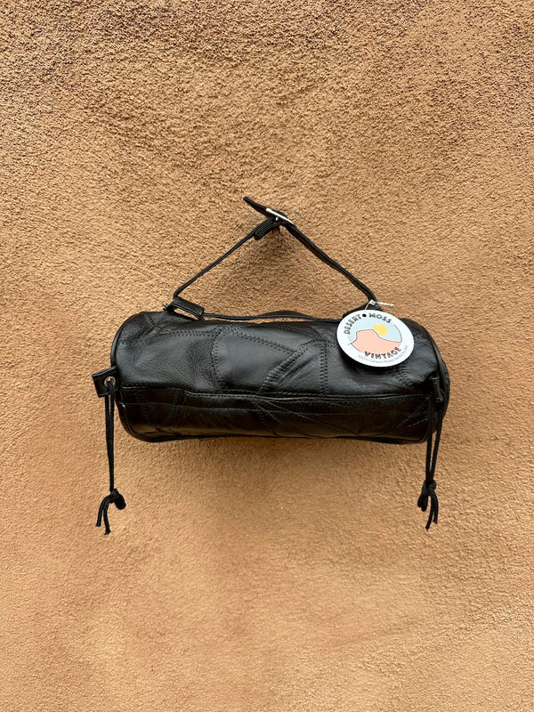 Small Black Patchwork Leather Travel Bag