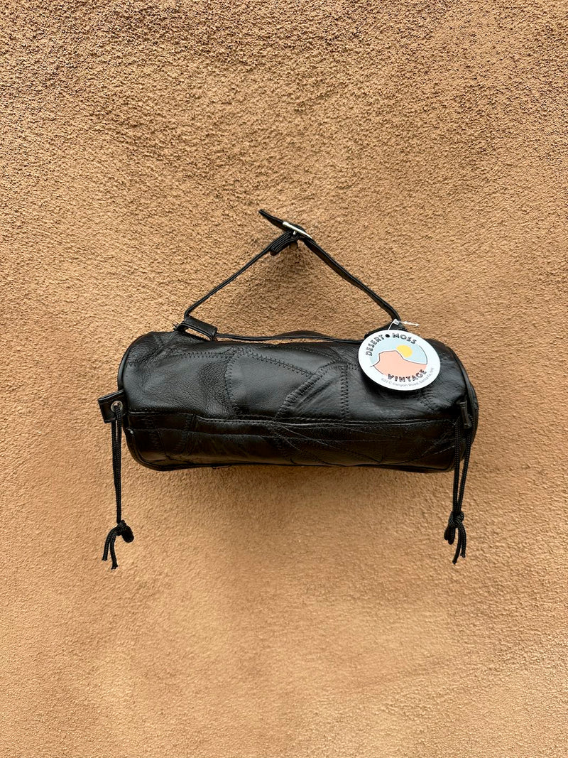 Small Black Patchwork Leather Travel Bag