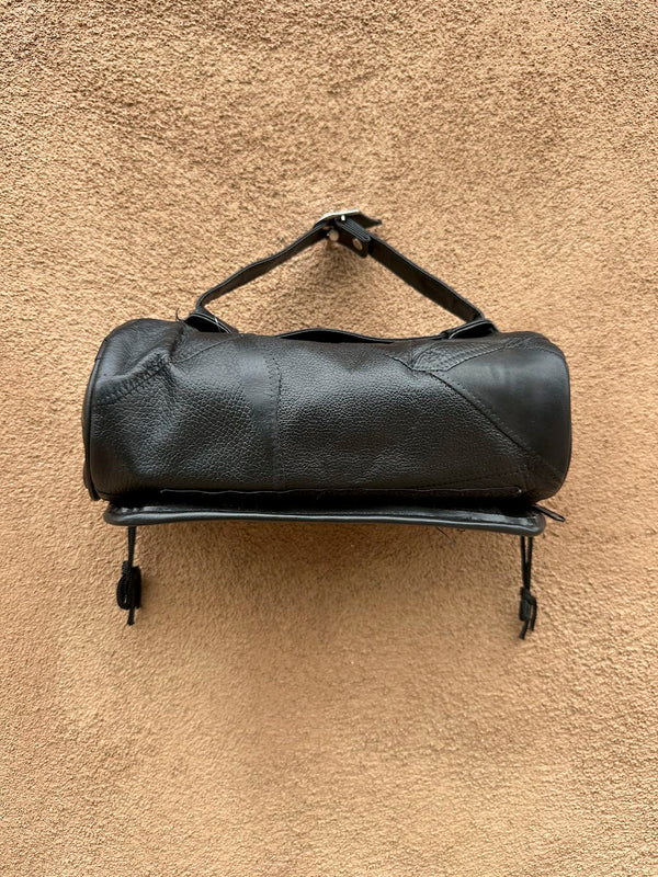 Small Black Patchwork Leather Travel Bag