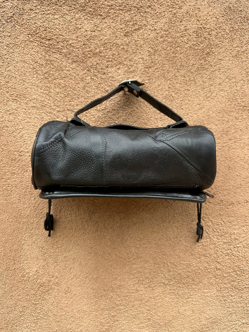 Small Black Patchwork Leather Travel Bag