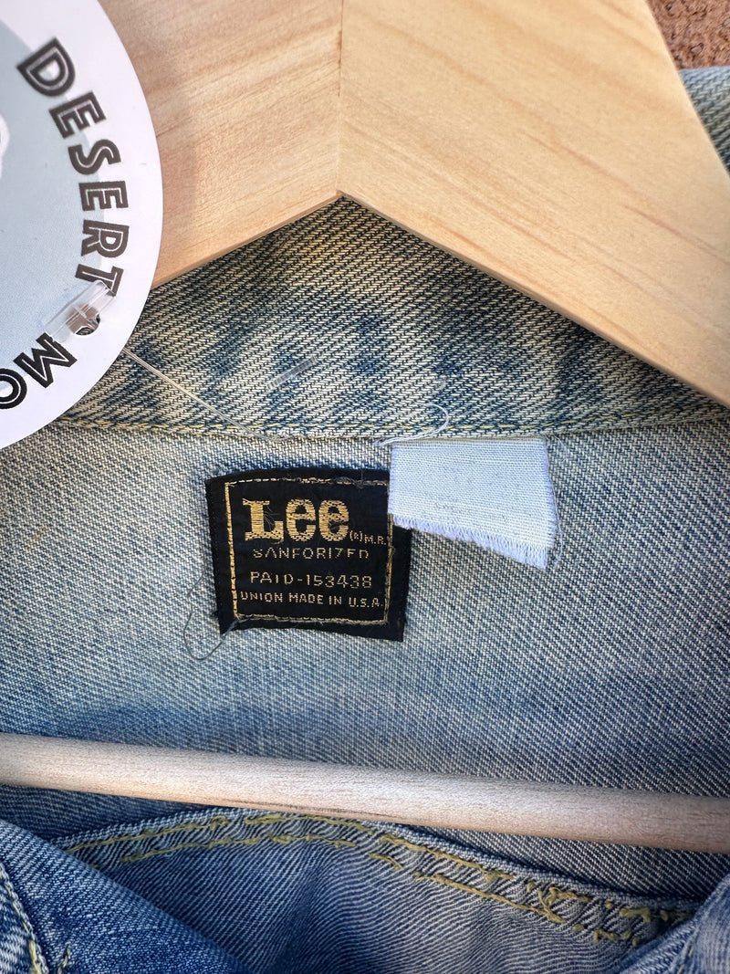 1970's Black Label Lee Denim Jacket, Med/Large - as is