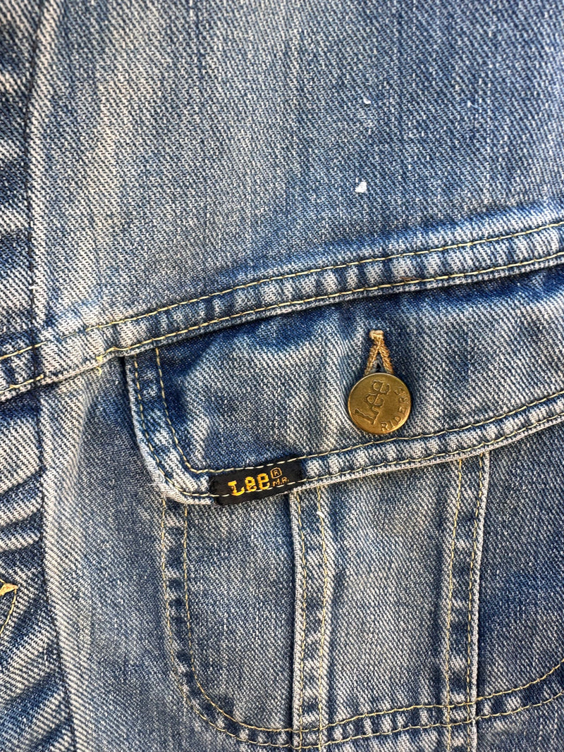 1970's Black Label Lee Denim Jacket, Med/Large - as is