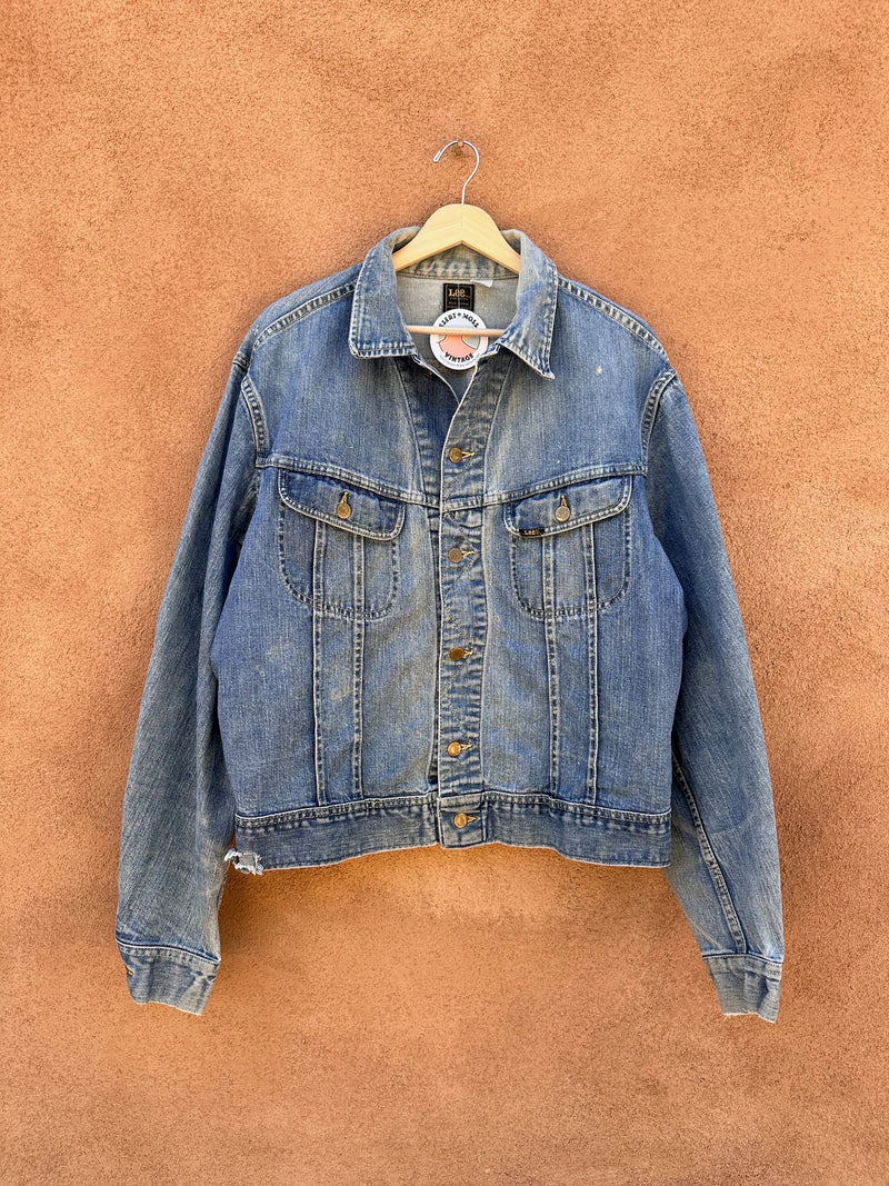 Vintage 1970 s Black Label Lee Denim Jacket Med Large As Is