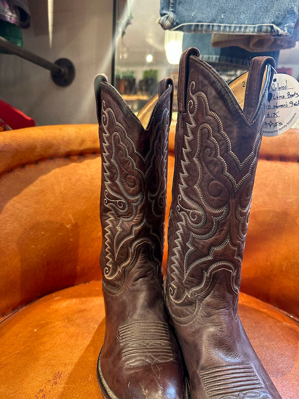 Wine Colored Tony Lama Boots Men's 7D, Women's 9 Wide - as is