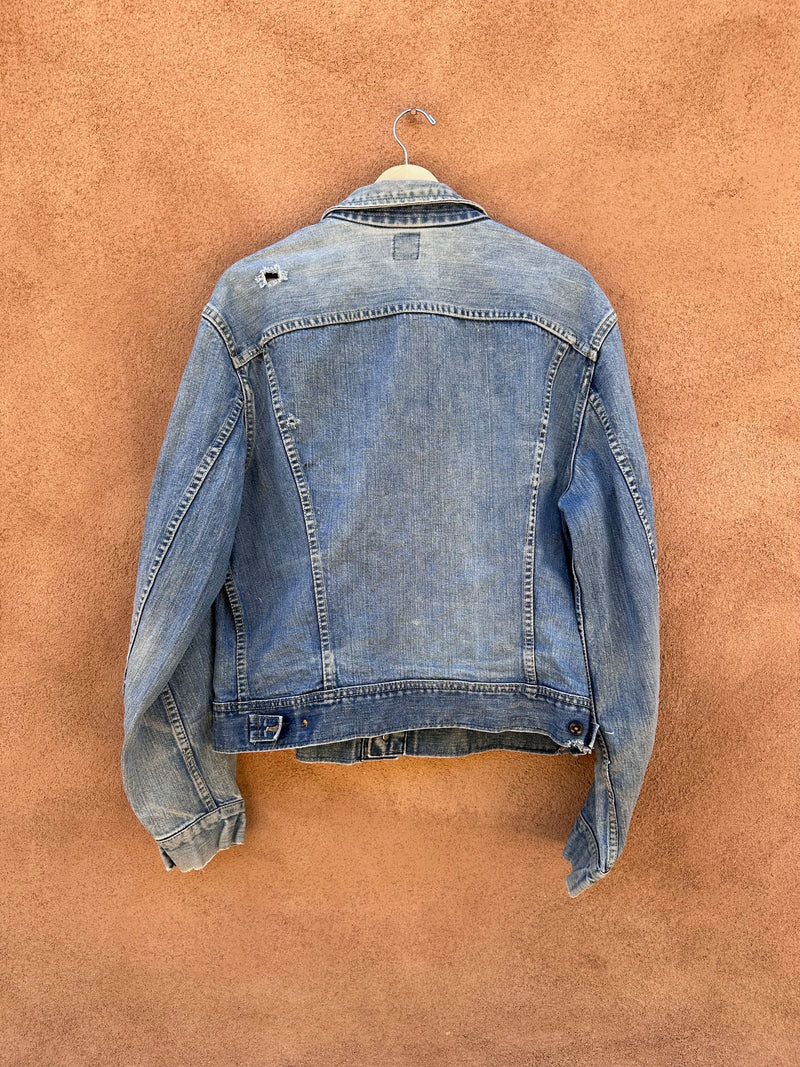 Vintage 1970's Black Label Lee Denim Jacket, Med/Large - as