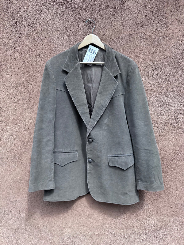 1980's Pioneer Wear Gray Corduroy Blazer - 42
