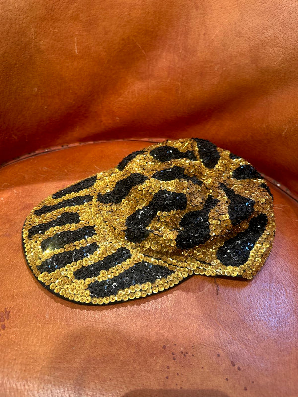 Gold & Black Sequined Cap