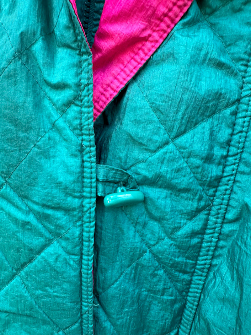 Teal "Weather Chasers" Jacket w/Pink Collar - Small