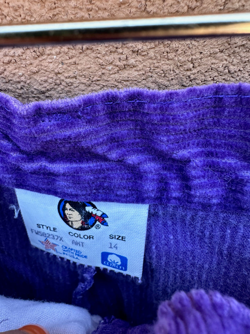 80's Purple Corduroy Cherokee Skirt - Made in USA