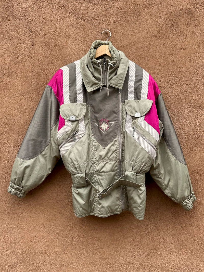 Silver, Pink and Gray 1980's Head Ski Jacket