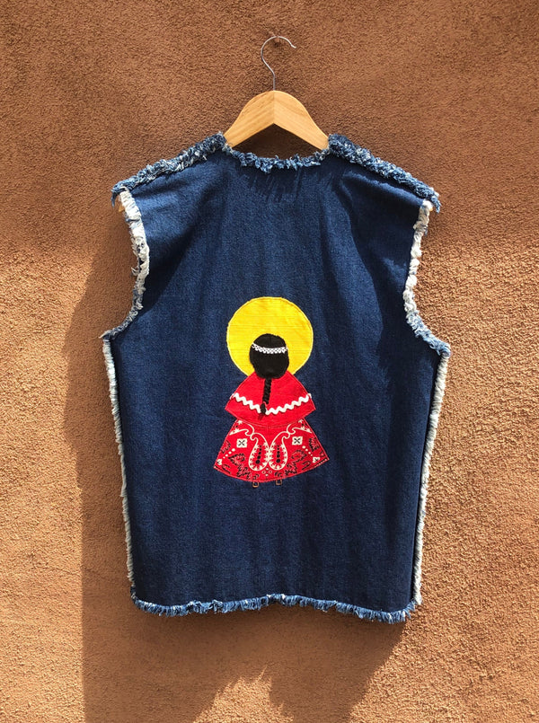 Southwest Raw Edge Denim Vest