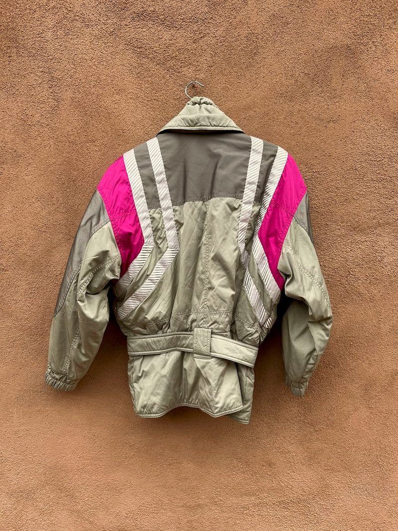 Silver, Pink and Gray 1980's Head Ski Jacket