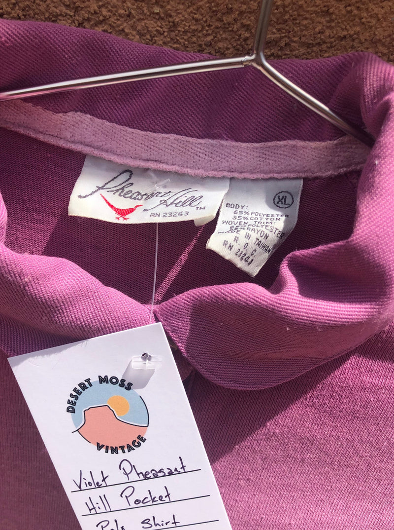 Violet Pink 70's Pheasant Hill Pocket Polo Shirt