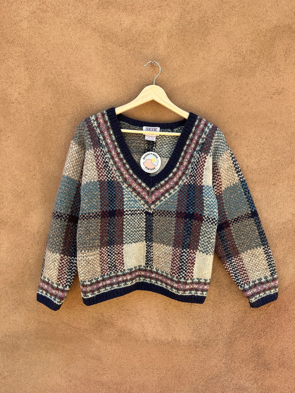 SKYR Shetland Wool Cropped V-Neck Sweater - as is