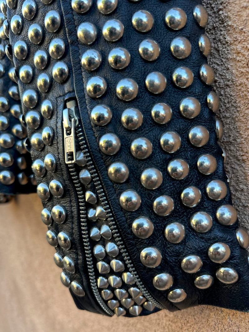Hand Studded Leather Jacket