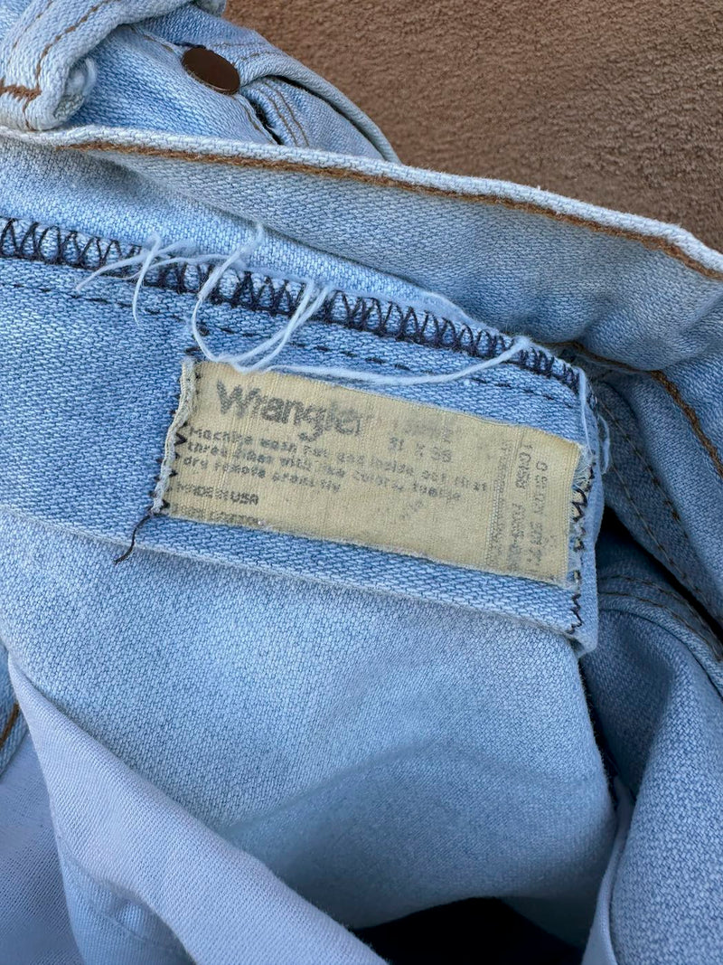 Light Wash 1980's Wrangler Cut Off Jeans, 28 Waist