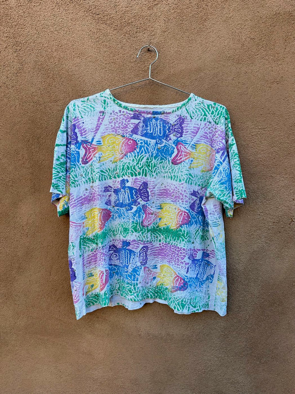 Small Sparkle Screen Printed Fish T-shirt