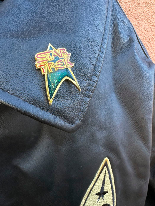 Bradford Exchange Black Leather Star Trek Jacket with Pin