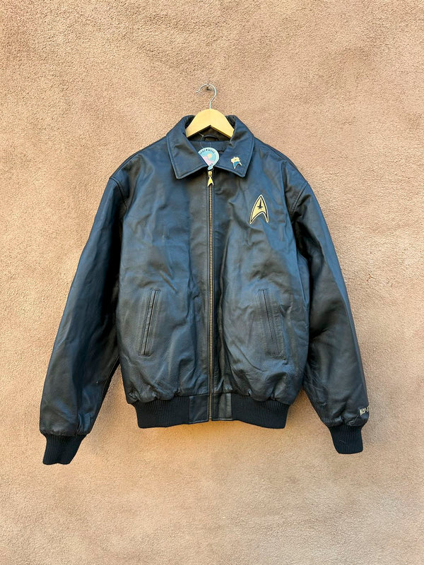 Bradford Exchange Black Leather Star Trek Jacket with Pin