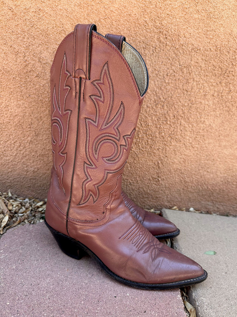 Mauve Justin Cowgirl Boots - 6.5B