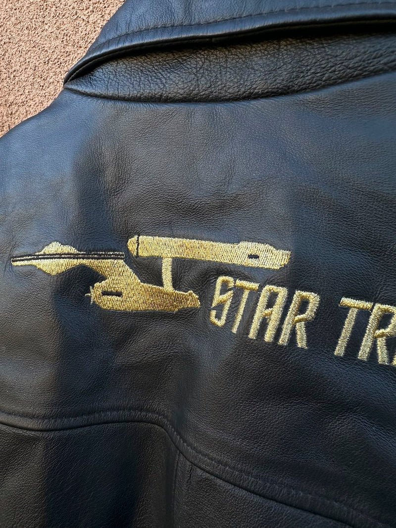 Bradford Exchange Black Leather Star Trek Jacket with Pin