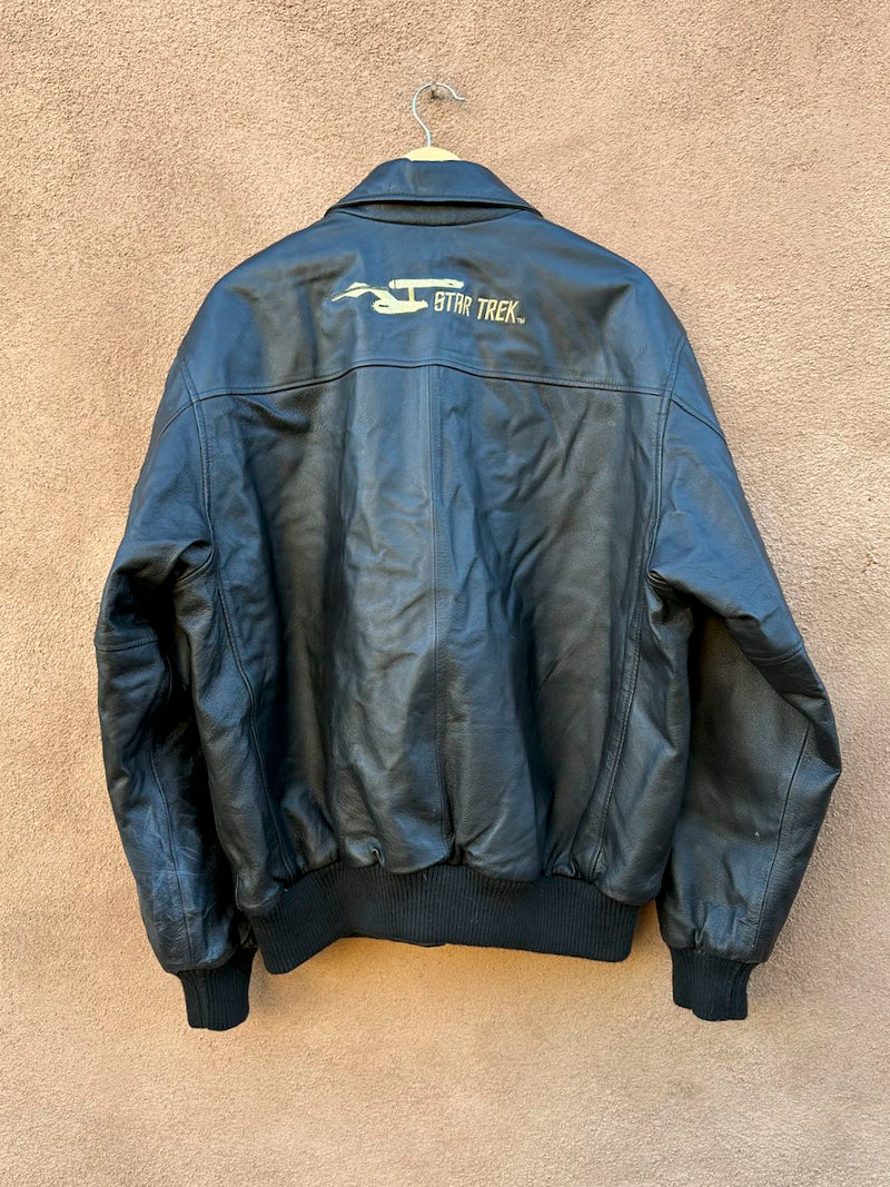 Bradford Exchange Black Leather Star Trek Jacket with Pin