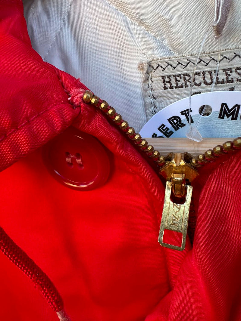 Red 1950's Hercules Outerwear by Sears Parka with Hood - as is