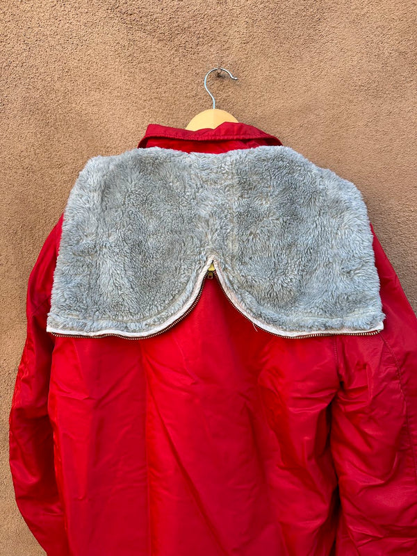 Red 1950's Hercules Outerwear by Sears Parka with Hood - as is