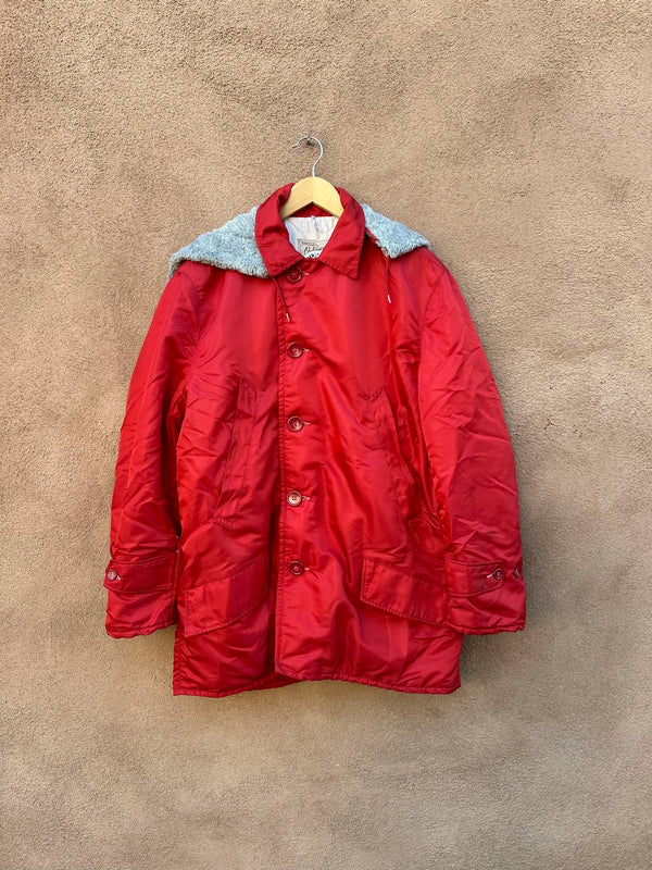 Red 1950's Hercules Outerwear by Sears Parka with Hood - as is
