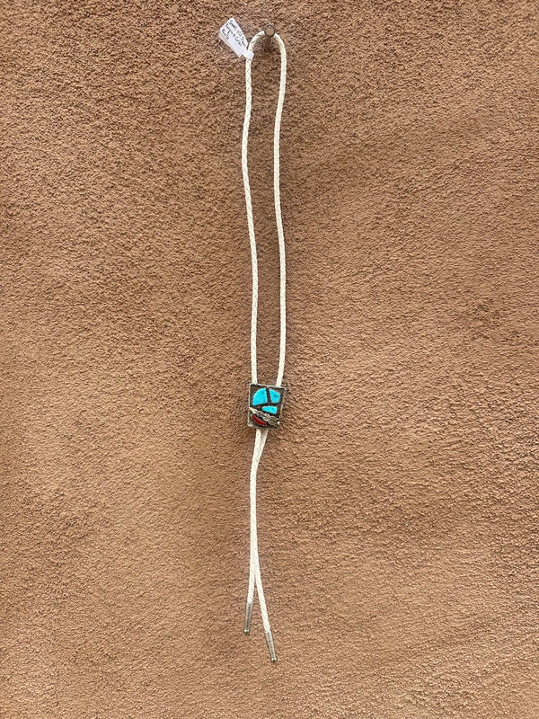 Small Old Pawn Turquoise & Coral Bolo Tie