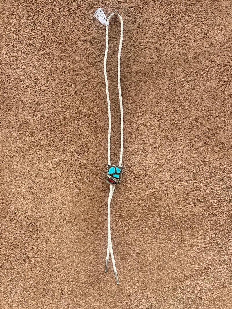 Small Old Pawn Turquoise & Coral Bolo Tie