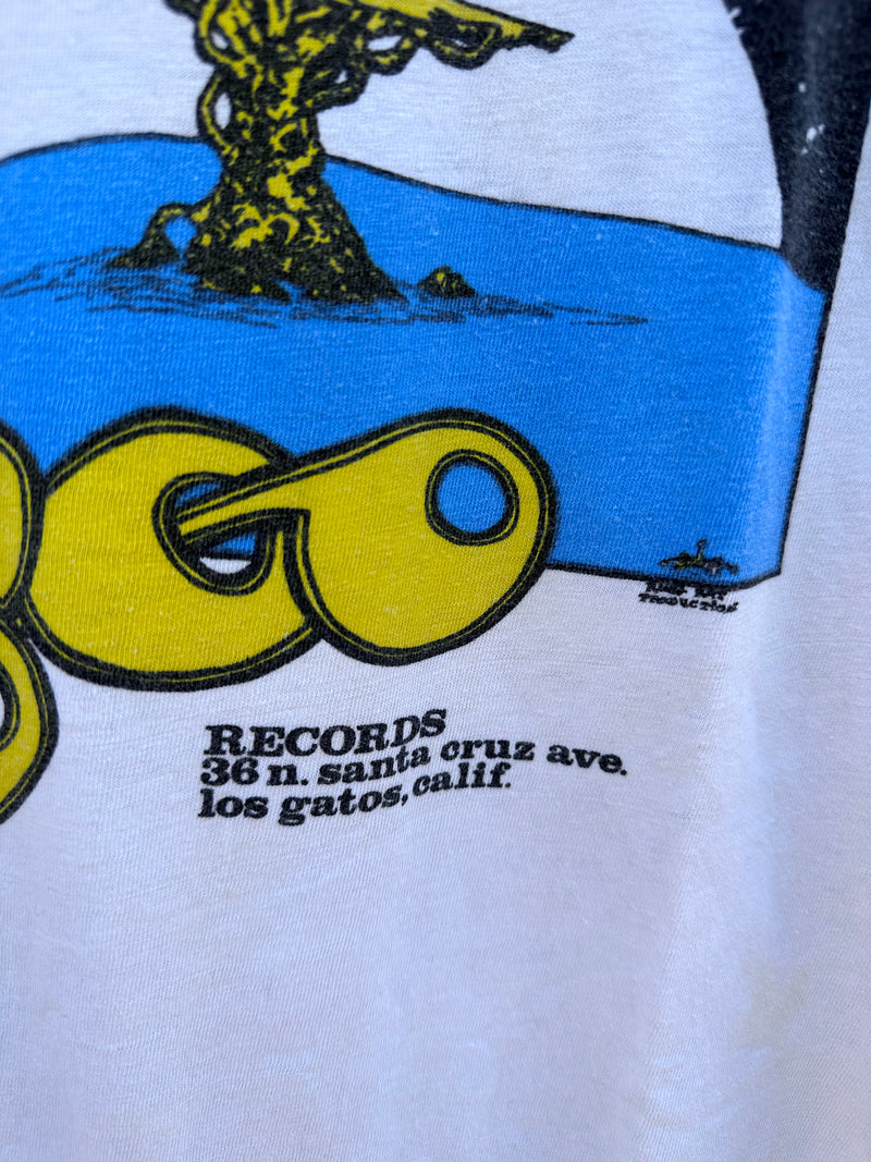 1970's Galactic Zoo Record Store Ringer T-Shirt from Los Gatos, California