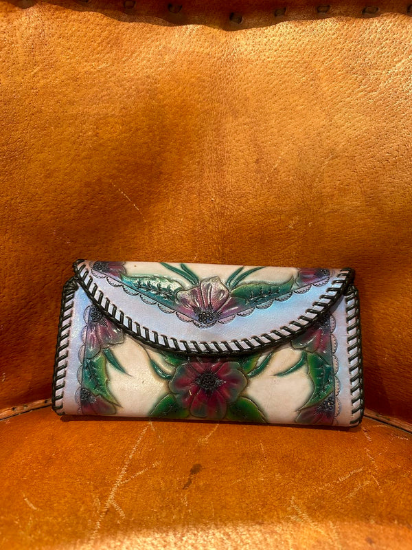 Tooled 1970's Colorful "Mary" Wallet
