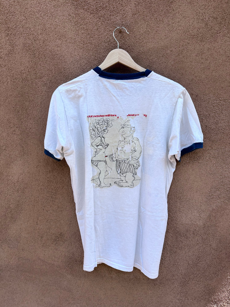 1970's Galactic Zoo Record Store Ringer T-Shirt from Los Gatos, California
