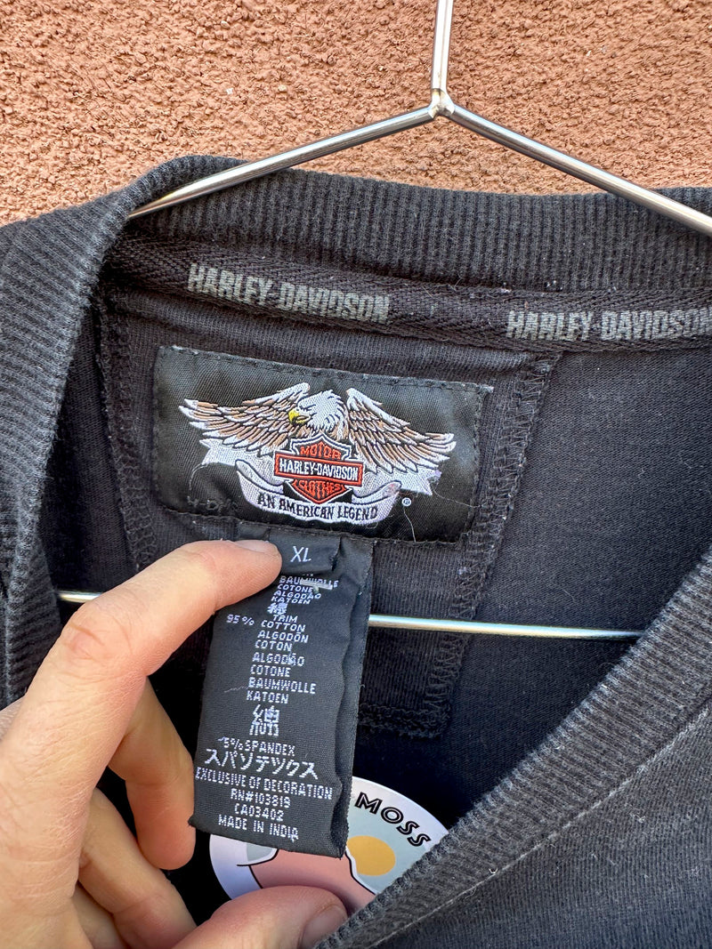 Harley Davidson Long Sleeve Embroidered Shirt, XL