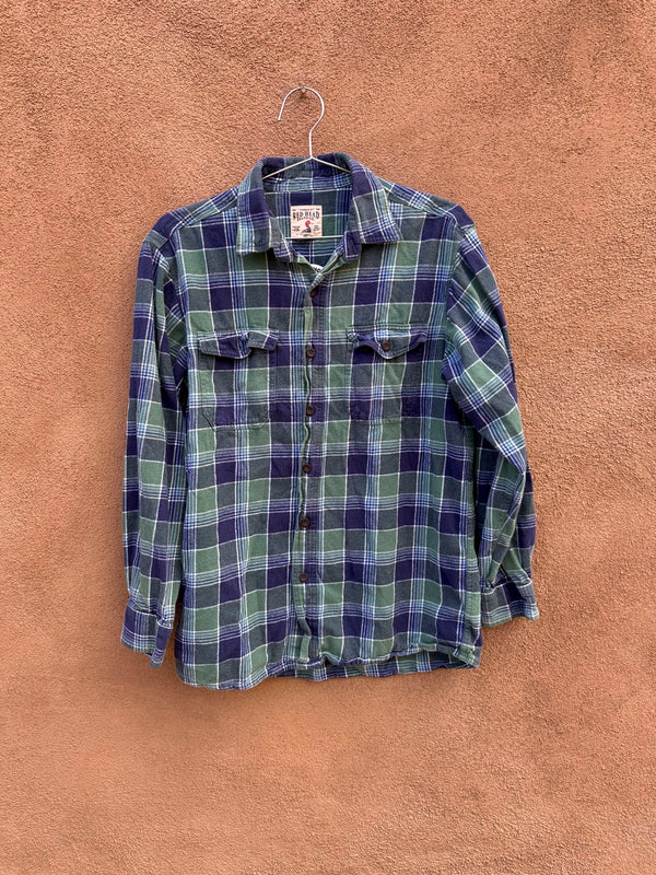 Red Head Brand Blue/Green Flannel, Medium