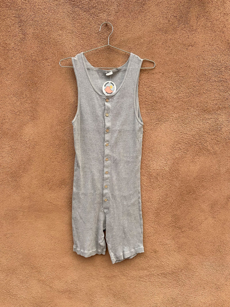 Gray Sleeveless 1980's Ribbed Singlet